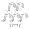 5pcs 1 6 40mm Pipe Strap Hole Clamp 304 Stainless Steel Rigid Conduit U Bracket Heavy Duty With Self-tapping Screws For Tube 