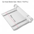 X Autohaux 11 81 X70 87 Car Hood Stripe Pattern Sticker Auto Exterior Decal Decoration For Roof Trunk Skirt Bumper White