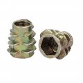 Uxcell M5x10mm Hex Socket Threaded Insert Nuts Bronze Tone 60pcs For Wood Furniture
