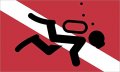 Stickertalk Swimming Scuba Diver Down Flag Magnet 5 Inches By 3 