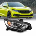Akkon Fit 2016-2021 Honda Civic 16-20 Halogen Type W Led Drl Projector Headlights Oe Style Passenger Right Assembly 