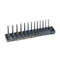 Socket Tray Tool Organizer 20 5 In L Abs Plastic For Sae Or Metric Sockets Red Gray Smooth Finish 6 Pcs 1 4 X 3 8 2 