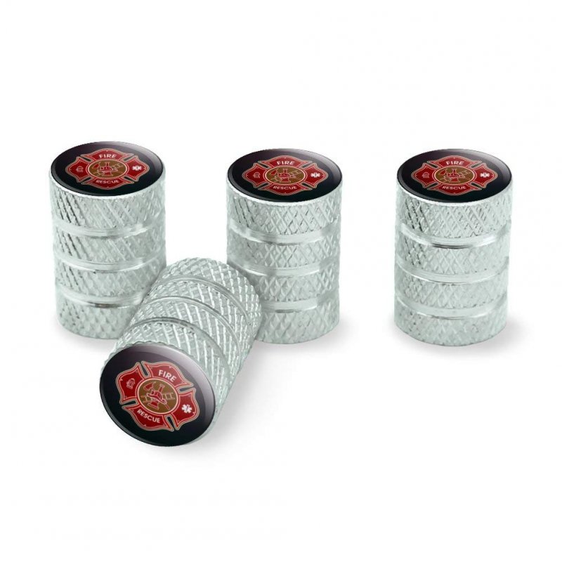 Firefighter Fire Rescue Maltese Cross Tire Rim Wheel Aluminum Valve Stem Caps