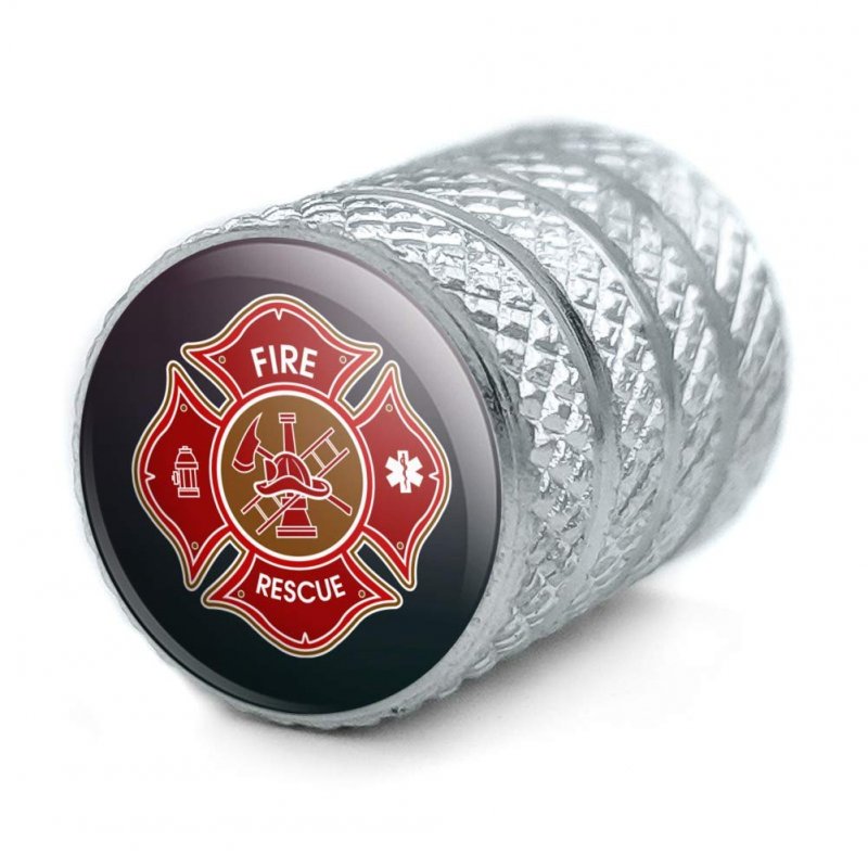 Firefighter Fire Rescue Maltese Cross Tire Rim Wheel Aluminum Valve Stem Caps