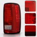 Acanii For 2000-2006 Chevy Suburban Tahoe Gmc Yukon Black Smoked W Led Tube Full Led Tail Lights Lamps Set Left Right Eotic Red