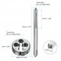 Uxcell 3pcs Metric Hand Tap And Die Set M6 X 0 5 Taper Plug Thread Taps Rounding Tapping Tool Kit For Thread Repair