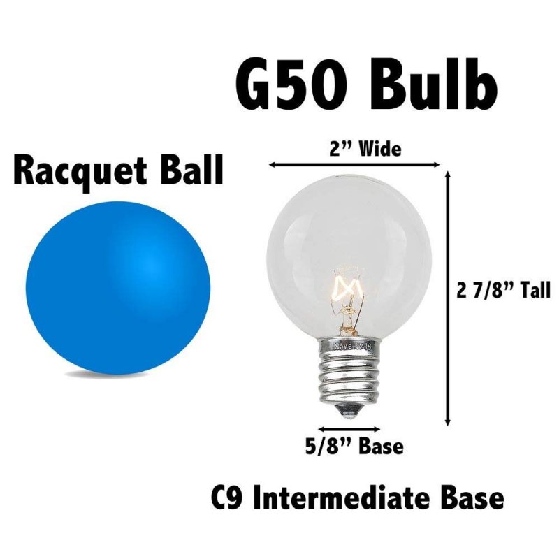 Novelty Lights Incandescent G50 Globe Replacement Bulbs Outdoor Individual For Events Holiday Parties Patios And More E17 C9