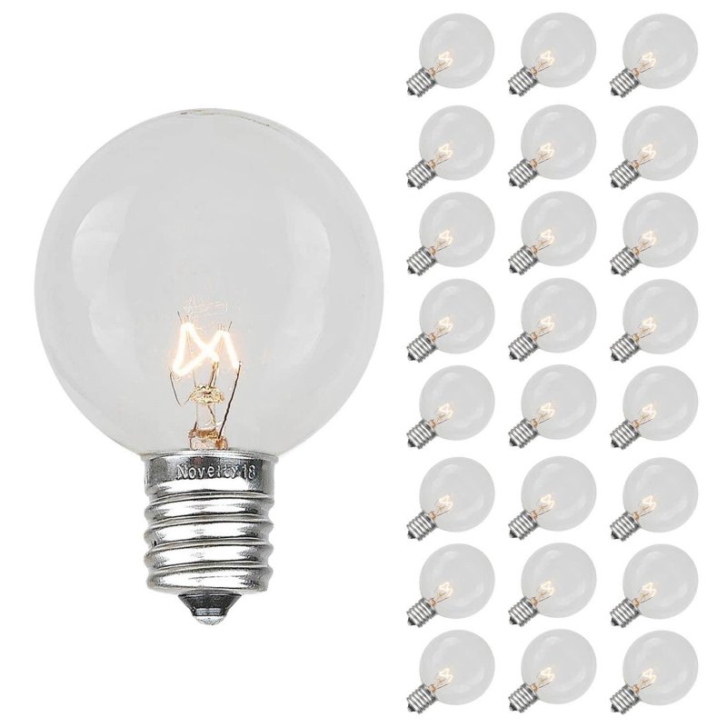 Novelty Lights Incandescent G50 Globe Replacement Bulbs Outdoor Individual For Events Holiday Parties Patios And More E17 C9