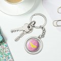 Graphics More Wonder Woman 80th Logo Pattern Keychain Spinning Round Chrome Plated Metal