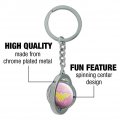 Graphics More Wonder Woman 80th Logo Pattern Keychain Spinning Round Chrome Plated Metal
