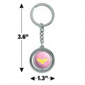 Graphics More Wonder Woman 80th Logo Pattern Keychain Spinning Round Chrome Plated Metal