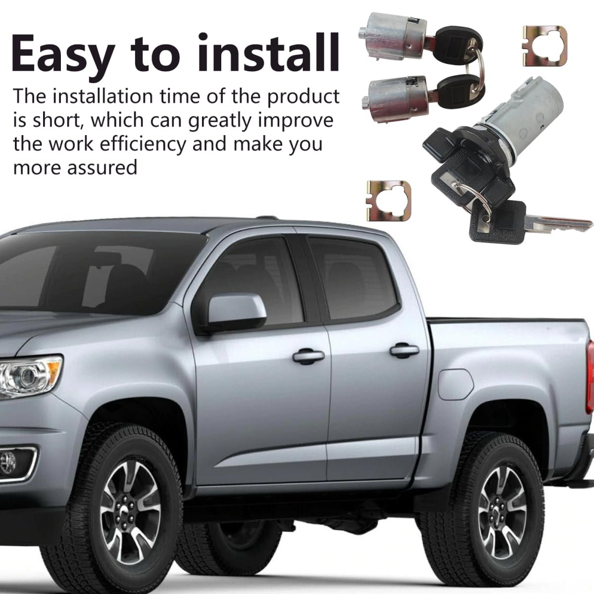 Ignition Key Switch Cylinder Set 701400 700843 Car Door Lock Kit Fit For G M C K2500 Sierra Cab Chassis 2-door 4 3l 262cu In V6