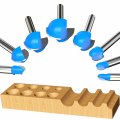 Cove Box Router Bit Set 1 4 In Shank Carbide Double Flute Round Nose Woodworking Tool 8 Piece Half Groove To Cutting Diameter 