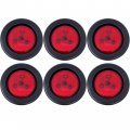 All Star Truck Parts 6x Red 2 5 3 Led Round Side Marker Clearance Lights Grommet Flush Mount Sealed Trailer With Reflex Lens 