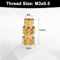 50pcs M3 Threaded Inserts Brass Heat Set M3x10mm Od 5mm Knurled Insert Nuts 3d Printing Female