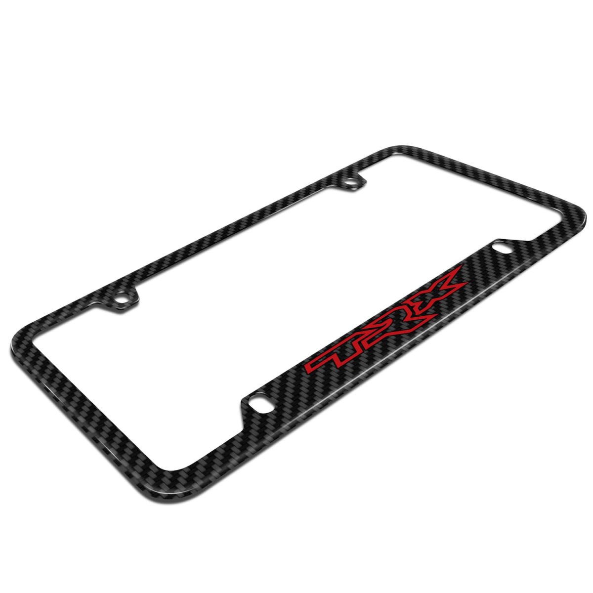Ram 1500 Trx License Plate Frame Red Printed Black Real Carbon Fiber 12 In X 6 Official Licensed 50 States Compatible