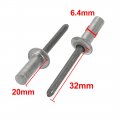 Uxcell 6 4mmx20mm Aluminum Round Dome Head Closed End Blind Rivets Fastener 20pcs