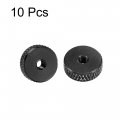 Uxcell Flat Knurled Nut M3 X 12mm 4mm Thumb Nuts Lock Adjusting Aluminum Alloy Black 10pcs