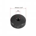 Uxcell Flat Knurled Nut M3 X 12mm 4mm Thumb Nuts Lock Adjusting Aluminum Alloy Black 10pcs