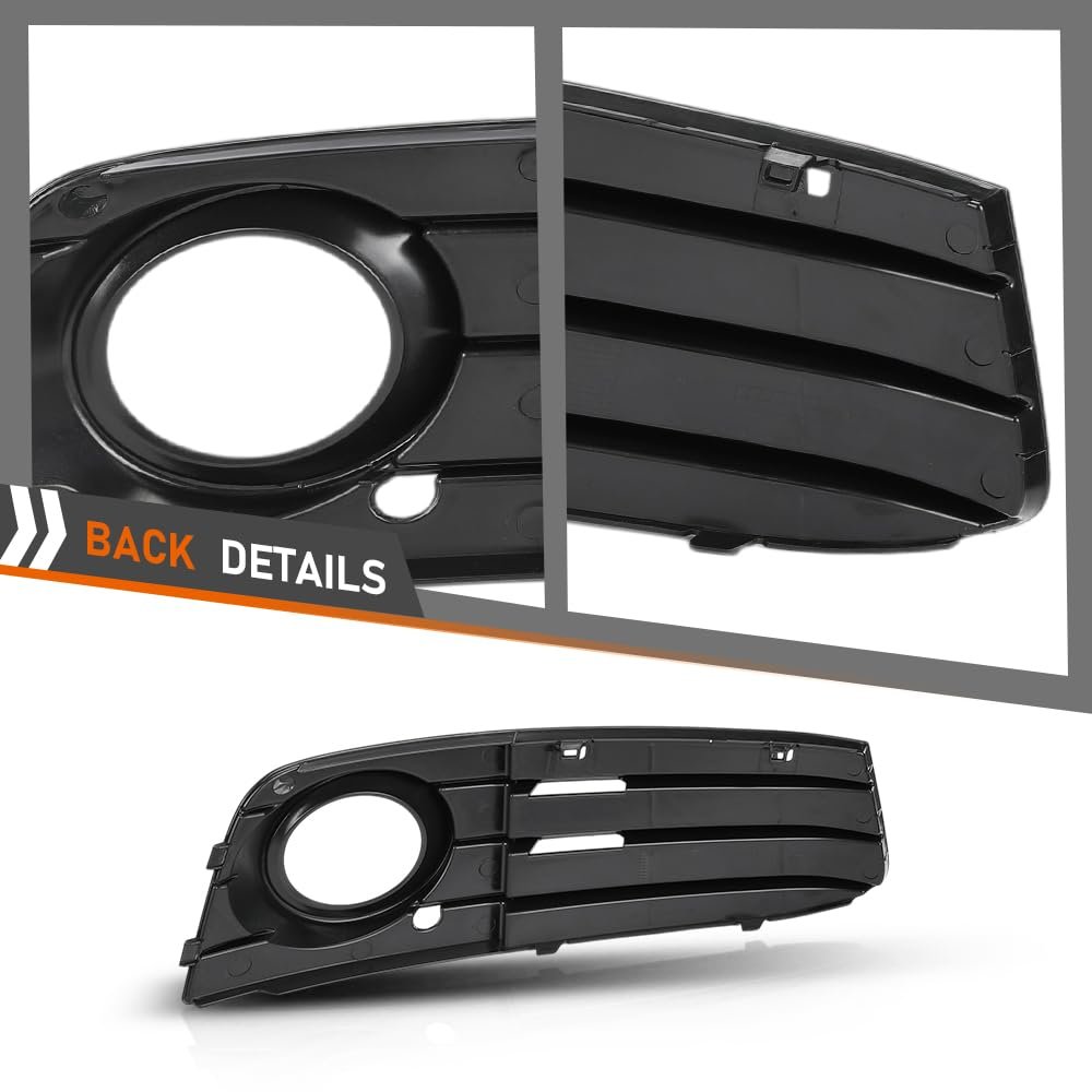 Front Left And Right Fog Light Trim Set For Audi A4 2009 2012 2 Pcs Pp Black Fit Models Without S Line Adaptive Cruise Control