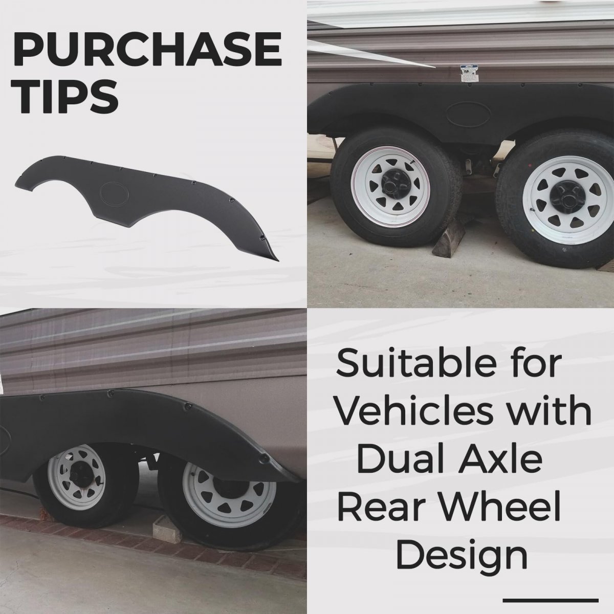 Rv Fender Skirt Replacement Tandem Trailer Fenders For Rvs And Campers Black Plastic 69 3 In W X 10 8 H Et-563-mb-z1 2 Pack
