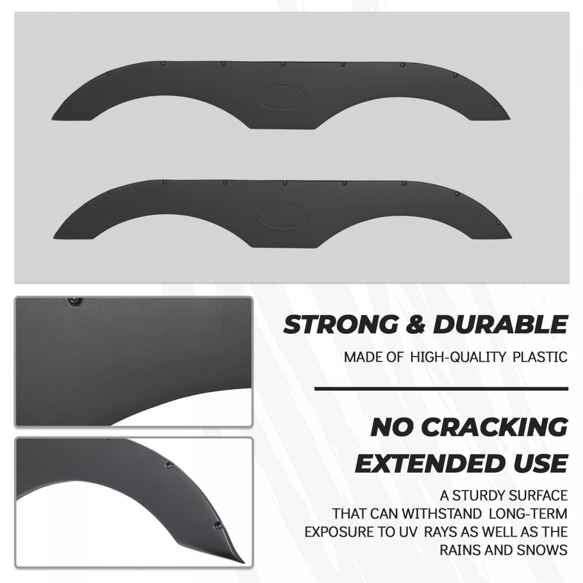 Rv Fender Skirt Replacement Tandem Trailer Fenders For Rvs And Campers Black Plastic 69 3 In W X 10 8 H Et-563-mb-z1 2 Pack