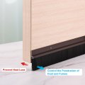 Uxcell Door Brush Bottom Sweep H-shape Aluminum Alloy Base With 0 8-inch Pp For Home Industrial 35-inch L Brown