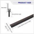 Uxcell Door Brush Bottom Sweep H-shape Aluminum Alloy Base With 0 8-inch Pp For Home Industrial 35-inch L Brown