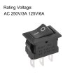 Spst Mini Boat Rocker Switch Black Toggle For Marine On On Ac 250v 3a 125v 6a 15pcs