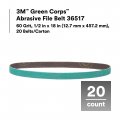 3m Green Corps Abrasive File Belt 36517 60 Grit 1 2 In X 18 Pack Of 20 Belts Resin Bonded Spot Weld Removal