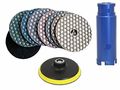 Diamond Polishing Pad 4 Dry 9 1 Pieces 3 Inch Core Drill Bit Hole Saw Granite Concrete Marble Travertine Terrazzo Sink Cutout 