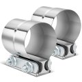 Auto Dynasty 2 5 Inches Lap Joint Band Exhaust Muffler Seal Clamps Sleeve Universal Use For Id Od Slip Fit Pipe Stainless Steel 
