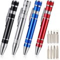 8 In 1 Magnetic Pen Screwdriver Set 4 Piece Portable Precision Multitool For Eyeglasses Phone And Electronics Repair Aluminum 