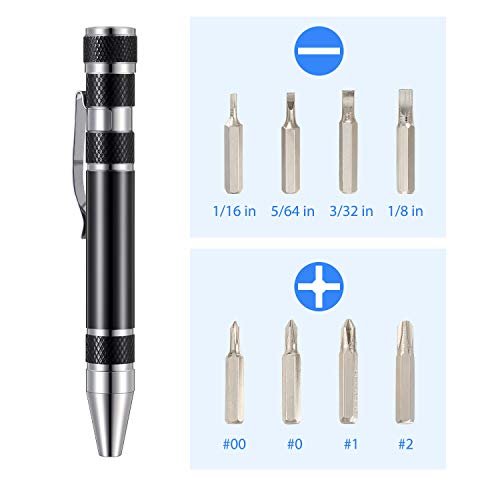 8 In 1 Magnetic Pen Screwdriver Set 4 Piece Portable Precision Multitool For Eyeglasses Phone And Electronics Repair Aluminum
