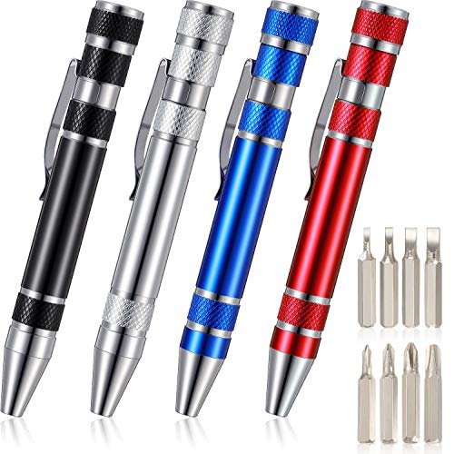 8 In 1 Magnetic Pen Screwdriver Set 4 Piece Portable Precision Multitool For Eyeglasses Phone And Electronics Repair Aluminum