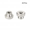 Uxcell Knurled Thumb Nuts 20pcs M8x1 25mm Iron Round Knobs Fasteners For 3d Printer Parts Silver Tone