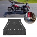 Fringed Mud Flap For Motorcycle Leather Universal Front Fender Mudguard Cover Black