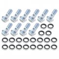 Uxcell 10 Set M8x1 25 Oil Drain Plug Bolt Screw With 20 Washer Universal For Car Motorcycle Silver Tone