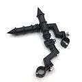 Xkh Group Motorcycle Black Bamboo Style Foot Peg Footrest With Mounting Kit Clamps Fits Front Engine Guards 1 2 Diameter Tubing 