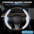 Cartist Carbon Fiber Steering Wheel Cover Compatible With Tesla Model 3 2017-2023 2024 And Y 2020-2023 Anti Skid Leather Car