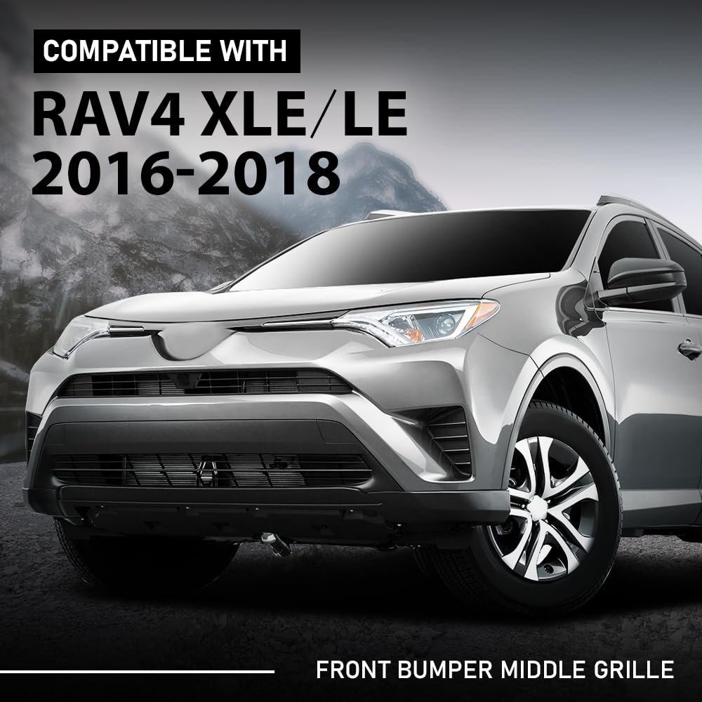 Front Bumper Center Middle Grille With Camera Option For Toyota Rav4 Xle Le 2016-2018 To1036177 Grill