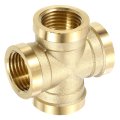 Brass Cross Pipe Fitting Bspp G1 2 Female Barstock Adapter For Water Fuel Air Transport Connect Pipelines 