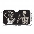 Vantaso Funny Skull Car Windshield Sunshade Cute Skeleton Front Window Umbrella Foldable Shade Sun Visor For Suv 51x27 5inch