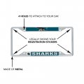 San Jose Sharks Team Nhl National Hockey League Metal License Plate Frame For Front Or Back Of Car Officially Licensed Up Close