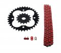 Fits Honda 400ex Trx400ex 520-94 Red Non O Ring Chain Sprocket Black 15 36
