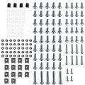 Topteng 177pcs Universal Motorcycle Sportbike Windscreen Fairing Bolts Kit Fastener Clips Screws Aluminum