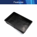 Plastic Stacking Parts Bin Tray Black 375mmx250mmx60mm Lengthxwidthxinner Height Anti-static Box Tray For Working Accessories