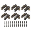 6 Pcs Vintage Lock Clasp 27 X 32mm Mini Swing Arm Latch Right Hook Hasp With Screws For Jewelry Box Suitcase Toolbox Wooden 
