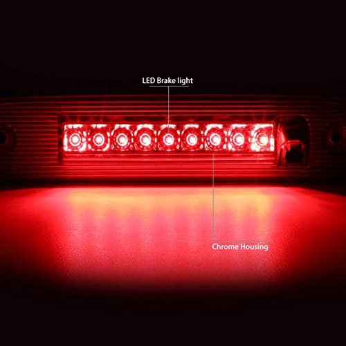 Led Third Brake Light Chrome Housing For 07-12 Dodge Nitro 3bl-dnit07-led-ch High Mount Tail Bar With Clear Polycarbonate Lens