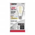 Satco 6 Pack Dimmable Led Filament Lamps S12429 High Lumens 12 5 Watt A19 Clear Medium Base 2700k 90 Cri 120 Volt For Use At